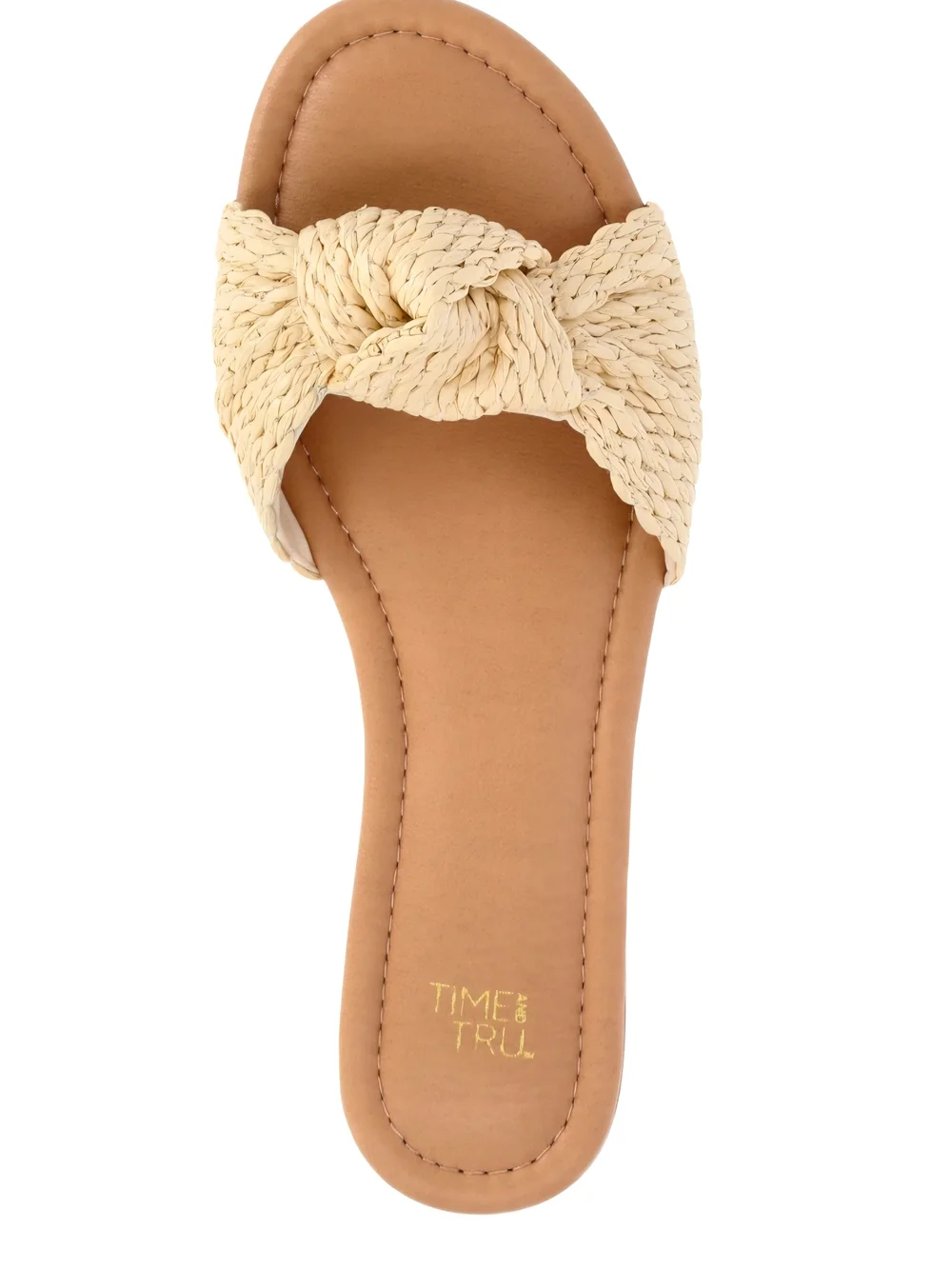 TIME AND TRU KNOT SLIDE SANDALS MEMORY FOAM WOMEN'S BEACH RESORT VACATION SZ 10